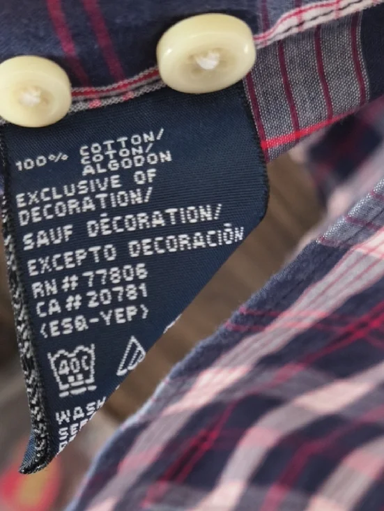 Vintage 90s / Y2K Tommy Hilfiger Plaid Short Sleeve Button Down Shirt - Large - Picture 6 of 10